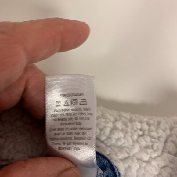 Gymboree Girls Jacket SZ 12 Denim Fleece Embroidered Bomber Flower Power Boho - Picture 5 of 9